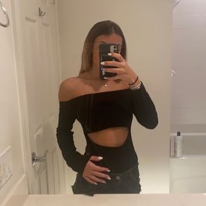 Black long sleeve Adikq  bodysuit size M